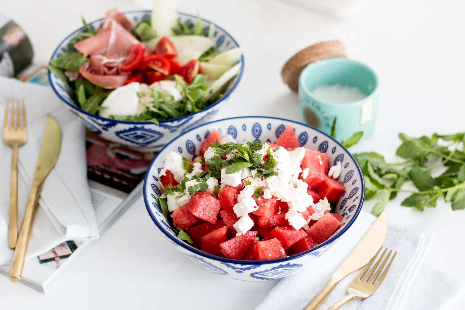 Melon Salad two ways: Feta and Prosciutto | Love Daily Dose