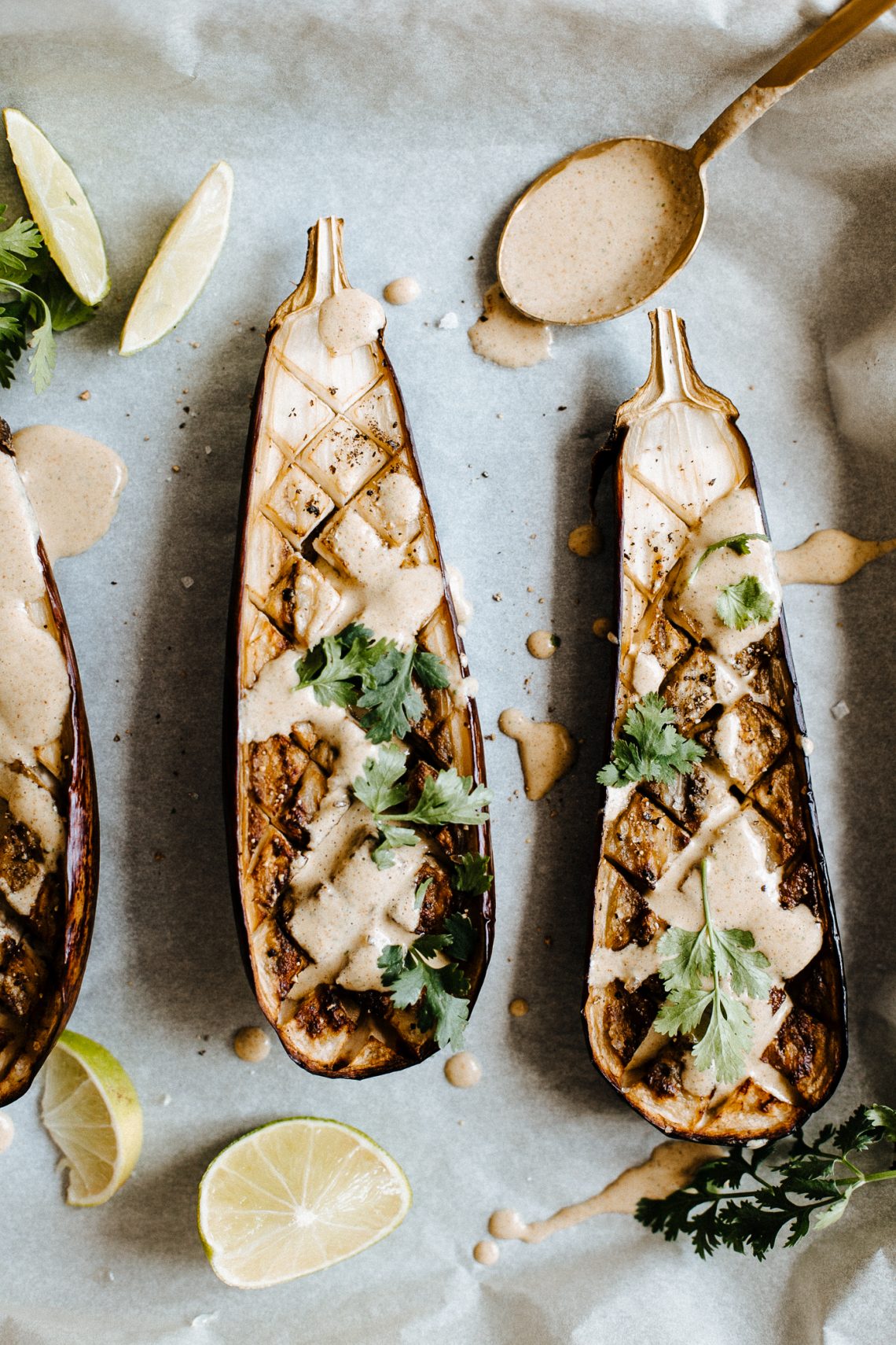 Grilled Eggplant with Nut-Sauce
